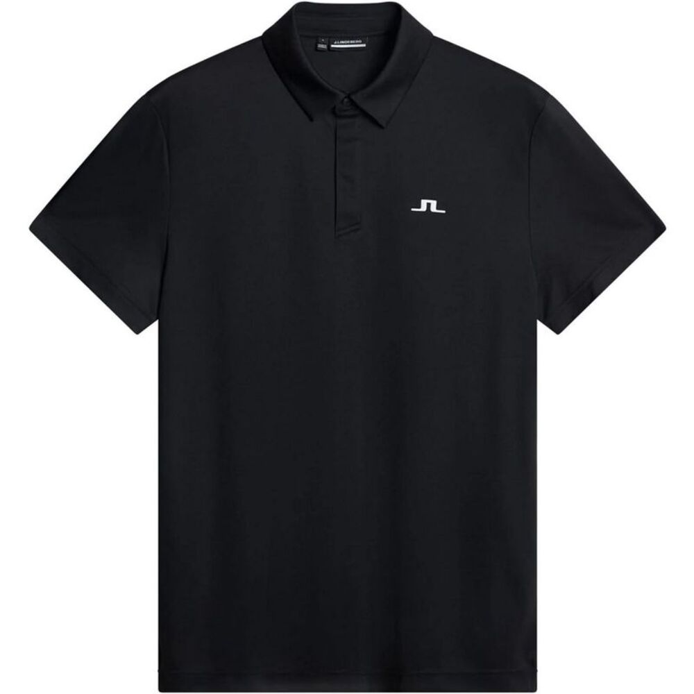 J.Lindeberg Mens Collared Short-Sleeved Polo Shirt / Black